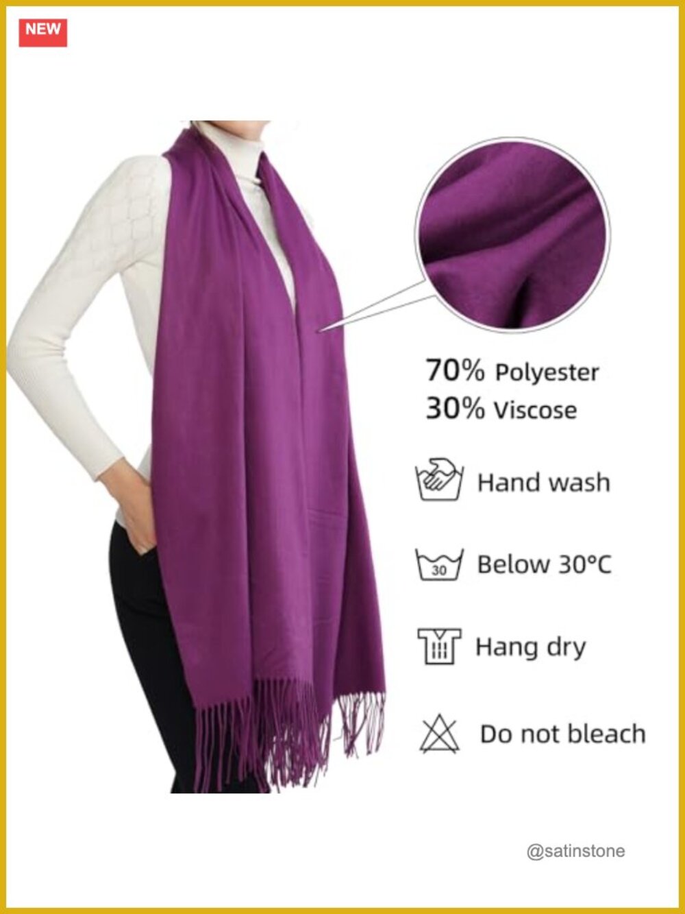Fringe Shawl Wrap Pashmina Scarf for Women - Soft Wedding Evening Scarf